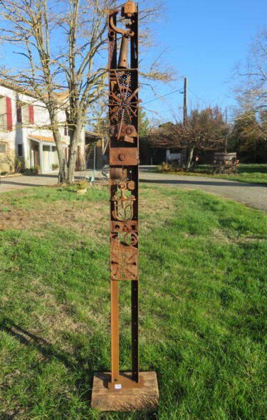 Sculptuur getiteld "Totem VII" door Michel Sidobre, Origineel Kunstwerk, Metalen