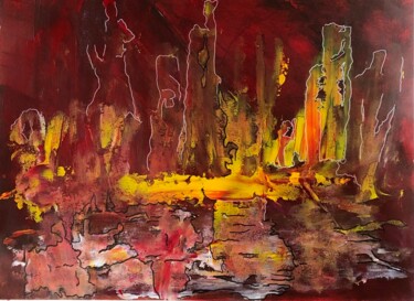 Painting titled "Sans titre 2" by Michel Teulé, Original Artwork, Acrylic