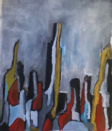 Schilderij getiteld "Caravane" door Michel Teulé, Origineel Kunstwerk, Acryl