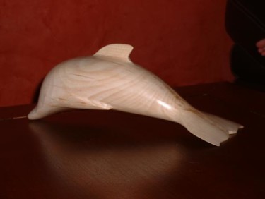 Sculpture intitulée "dauphin" par Michel Thevenet, Œuvre d'art originale, Bois