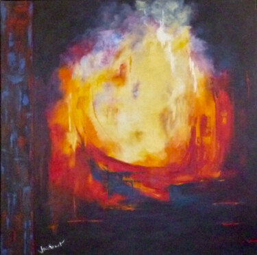 ailleurs Painting titled "ailleurs" by Joelle Michenet, Original Art, Acrylic Mounted on Wood Panel