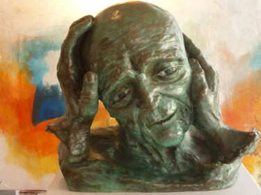 Sculpture titled "Tendresse 2" by Joelle Michenet, Original Artwork, Bronze