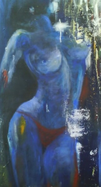 Peinture intitulée "nu bleu" par Joelle Michenet, Œuvre d'art originale, Acrylique