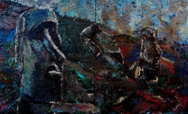 Pittura intitolato "Rapa Nui" da Michele Principato Trosso, Opera d'arte originale, Olio