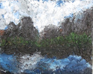 Pittura intitolato "Omaggio alle Nuvole" da Michele Principato Trosso, Opera d'arte originale, Encausti