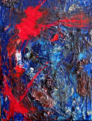Pintura titulada "the red sky" por Michele Principato Trosso, Obra de arte original, Oleo