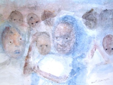 Peinture intitulée "Le voile de l'oubli" par Mireille Dubois-Vanhove, Œuvre d'art originale, Huile