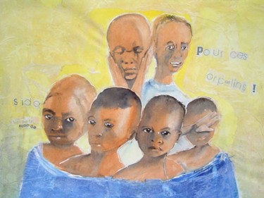 Peinture intitulée "SIDA, mais que fait…" par Mireille Dubois-Vanhove, Œuvre d'art originale, Huile