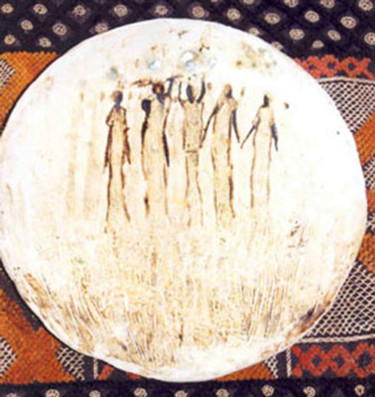 Artisanat intitulée "assiette - femmes e…" par Mireille Dubois-Vanhove, Œuvre d'art originale