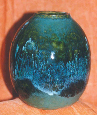 Artisanat intitulée "Vase grès "forêt"" par Mireille Dubois-Vanhove, Œuvre d'art originale