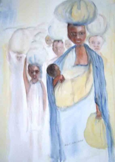 Peinture intitulée ""ses seules richess…" par Mireille Dubois-Vanhove, Œuvre d'art originale, Huile