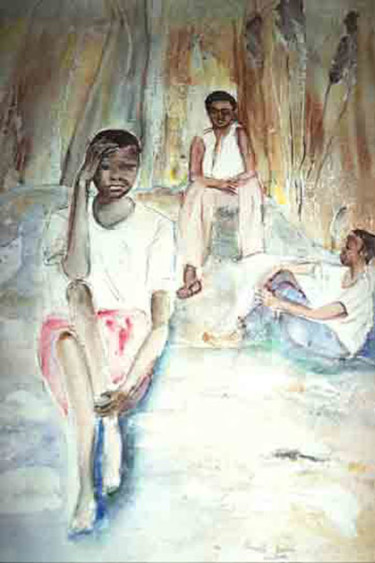 Peinture intitulée "La boudeuse" par Mireille Dubois-Vanhove, Œuvre d'art originale, Huile