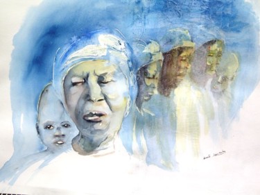 Peinture intitulée "Triste mamie" par Mireille Dubois-Vanhove, Œuvre d'art originale, Huile