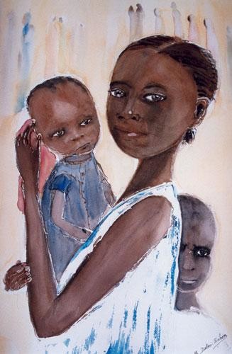 Peinture intitulée "Fierté d'une maman" par Mireille Dubois-Vanhove, Œuvre d'art originale, Huile