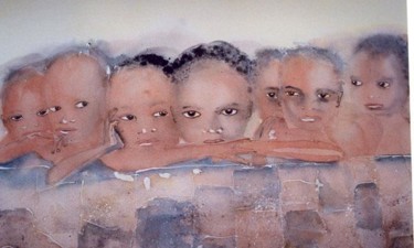 Peinture intitulée "Regards d'envie" par Mireille Dubois-Vanhove, Œuvre d'art originale, Huile