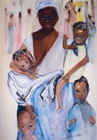 Peinture intitulée "Tant de bouches à n…" par Mireille Dubois-Vanhove, Œuvre d'art originale, Huile
