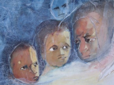 Peinture intitulée "Déchirures" par Mireille Dubois-Vanhove, Œuvre d'art originale, Huile