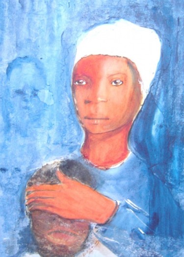 Peinture intitulée "Ne regarde plus" par Mireille Dubois-Vanhove, Œuvre d'art originale, Huile