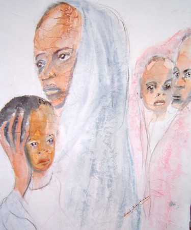 Peinture intitulée "La force des mères,…" par Mireille Dubois-Vanhove, Œuvre d'art originale, Huile