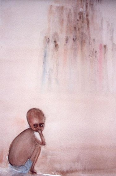 Peinture intitulée "Le petit oublié" par Mireille Dubois-Vanhove, Œuvre d'art originale, Huile