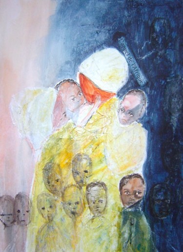 Peinture intitulée "Appel de l'Afrique" par Mireille Dubois-Vanhove, Œuvre d'art originale, Huile