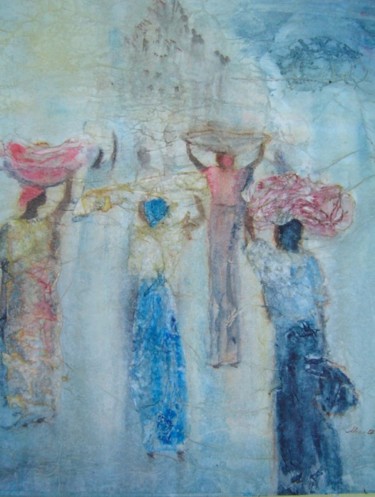 Peinture intitulée "Le chemin du retour" par Mireille Dubois-Vanhove, Œuvre d'art originale, Huile