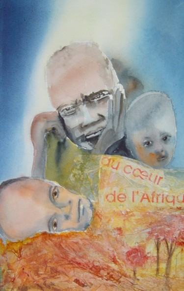 Peinture intitulée "Au coeur de l'Afriq…" par Mireille Dubois-Vanhove, Œuvre d'art originale, Huile