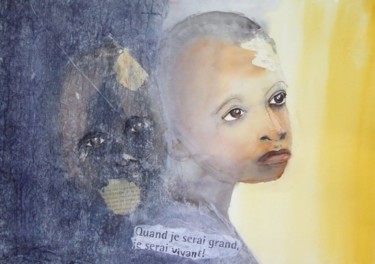 Peinture intitulée "Quand je serai gran…" par Mireille Dubois-Vanhove, Œuvre d'art originale, Huile
