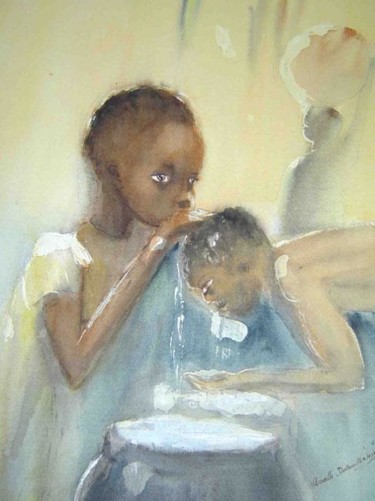 Peinture intitulée "La soif étanchée" par Mireille Dubois-Vanhove, Œuvre d'art originale, Huile