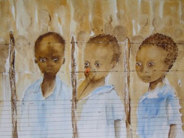 Peinture intitulée "Trois petites victi…" par Mireille Dubois-Vanhove, Œuvre d'art originale, Huile