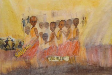 Peinture intitulée "I am alive" par Mireille Dubois-Vanhove, Œuvre d'art originale, Huile