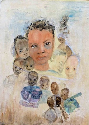 Peinture intitulée "Pour l'amour des en…" par Mireille Dubois-Vanhove, Œuvre d'art originale, Huile