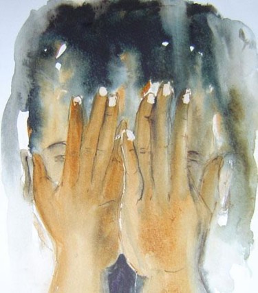 Peinture intitulée "Se cacher de sa dua…" par Mireille Dubois-Vanhove, Œuvre d'art originale, Huile