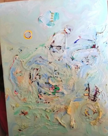Painting titled "song-of-the-astrona…" by Michle Tuttle, Original Artwork, Oil