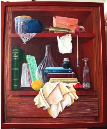 Peinture intitulée "trompe l 'oeil" par Marie-Claude Desartine, Œuvre d'art originale