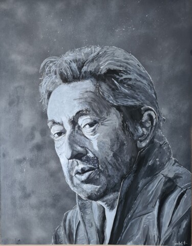 Peinture intitulée "Gainsbourg" par Mickael Hert, Œuvre d'art originale, Acrylique
