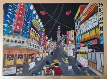 Painting titled "" Made in Japan "" by Mickael Hert, Original Artwork, Acrylic