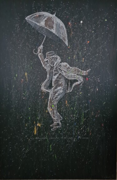 Painting titled "" Un jour de pluie…" by Mickael Hert, Original Artwork, Ballpoint pen