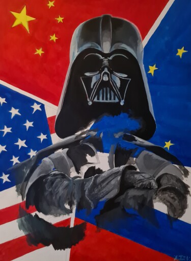 Pittura intitolato "Darth Vader and te…" da Mickael Hert, Opera d'arte originale, Acrilico