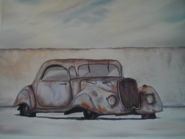 Pittura intitolato "old car" da Mickael Thébault, Opera d'arte originale