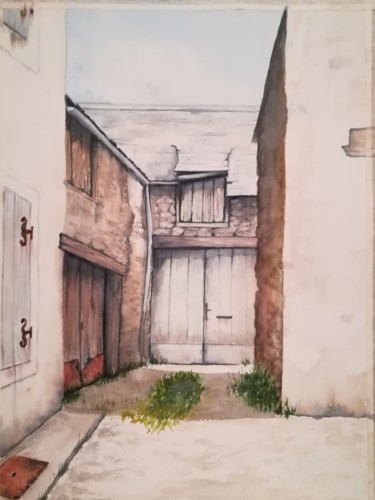 Картина под названием "Chez julian & penny" - Mickael Thébault, Подлинное произведение искусства, Акварель