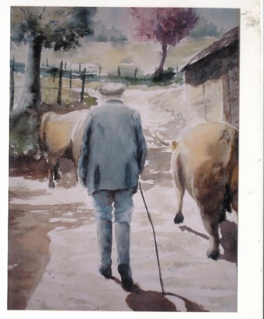 Peinture intitulée "paysan" par Mickael Thébault, Œuvre d'art originale