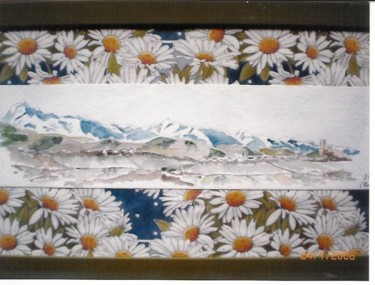Peinture intitulée "mauvezin vue panora…" par Mickael Thébault, Œuvre d'art originale