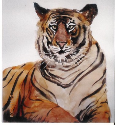 Peinture intitulée "tigre" par Mickael Thébault, Œuvre d'art originale