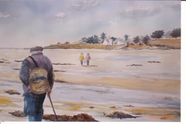 Painting titled "pêcheur" by Mickael Thébault, Original Artwork