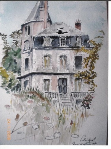 Painting titled "maison bagnères" by Mickael Thébault, Original Artwork