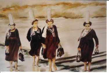 Painting titled "bretonnes" by Mickael Thébault, Original Artwork