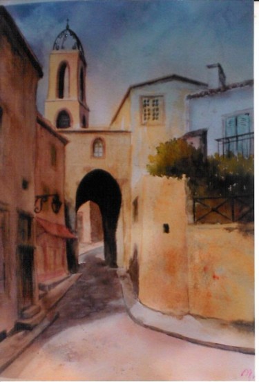 Painting titled "village provençal" by Mickael Thébault, Original Artwork