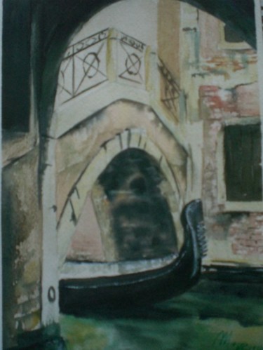 Pittura intitolato "gondole" da Mickael Thébault, Opera d'arte originale