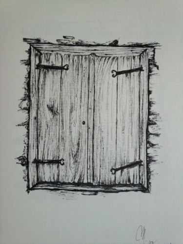 Dessin intitulée "fenêtre" par Mickael Thébault, Œuvre d'art originale